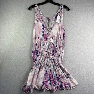 NWT Surf Gypsy Starburst Romper Women's Medium Lace Up Tie Dye Boho